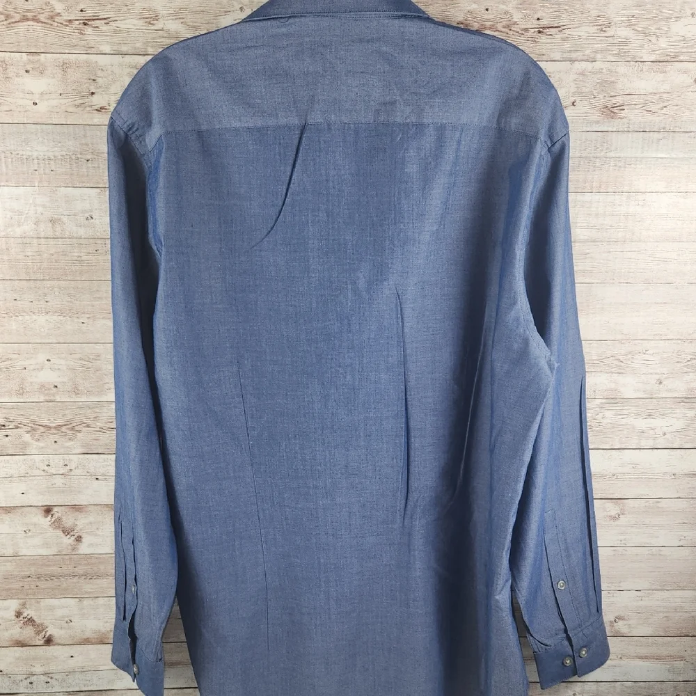 Kenneth Cole Reaction Men's Blue Button-Down Shirt - Picture 5 of 5